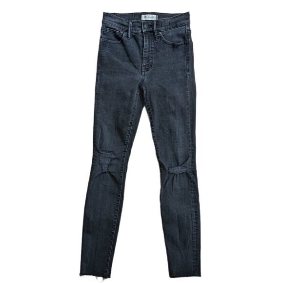 Madewell Women's 5 Pocket High Rise Skinny Charcoal Grey Size 24, Style H2230 - Picture 1 of 10